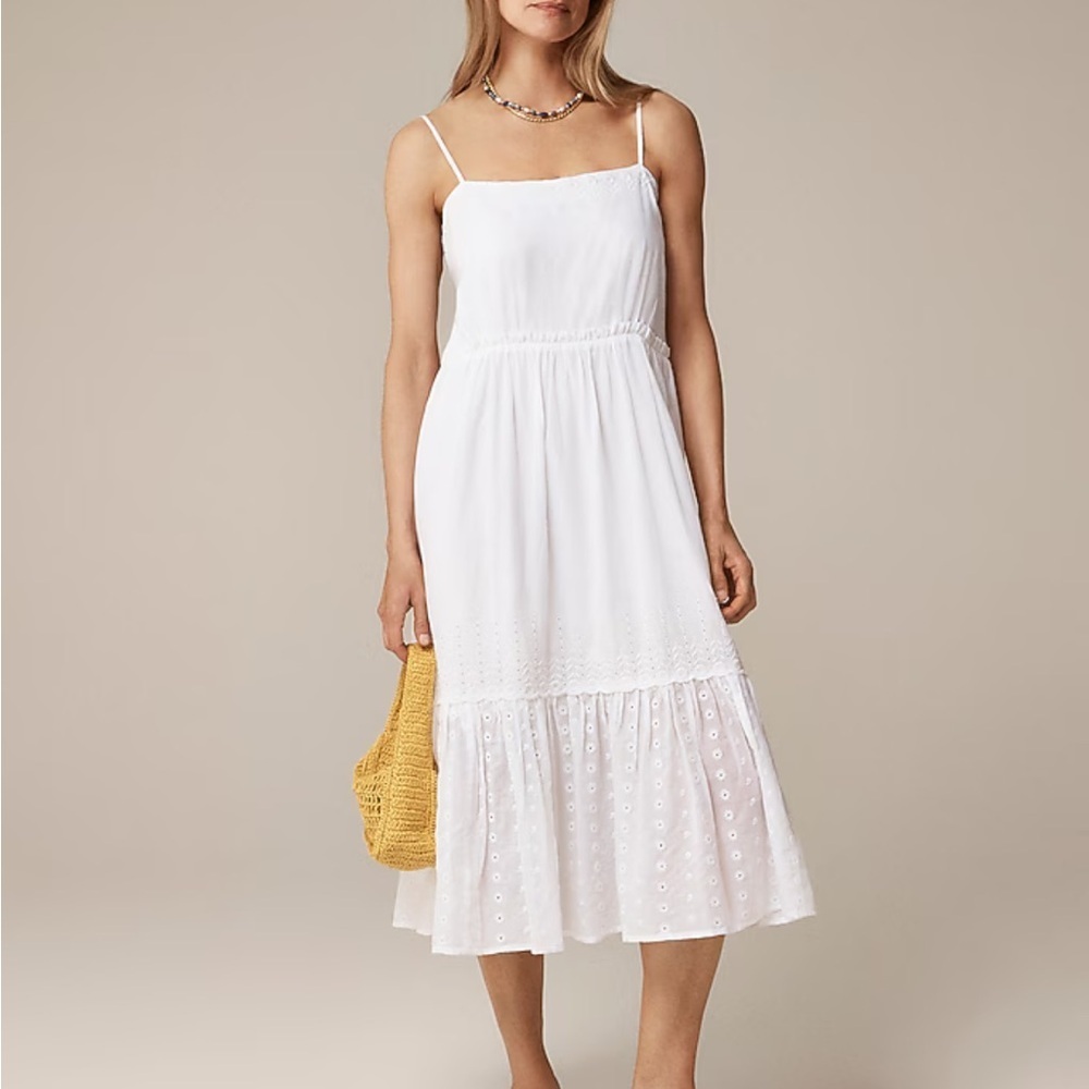 J crew white Sorrento dress in cotton voile